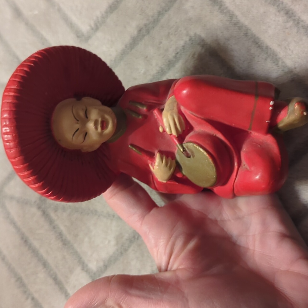 Dexter Mahnke 1950s Chalkware Figurines - Asian Couple Praying Hands, Red - Picture 10 of 12